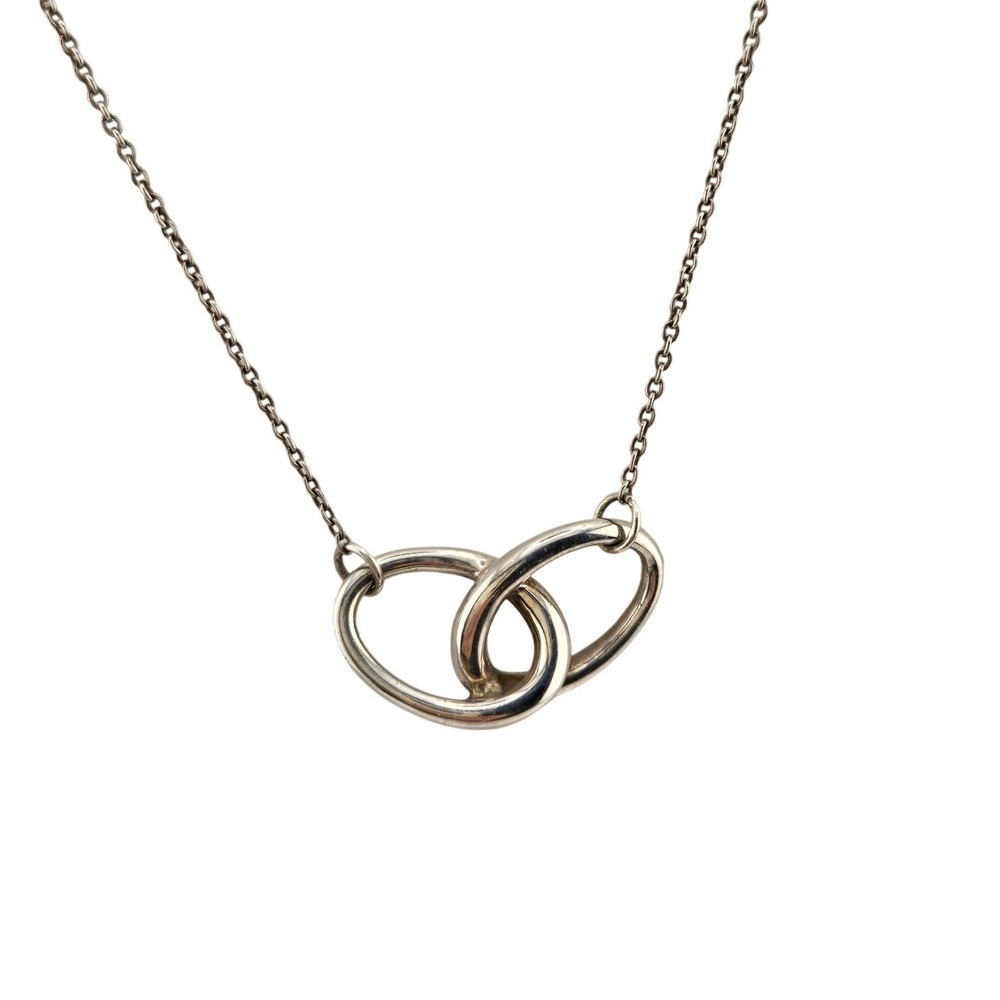 Tiffany & Co Elsa Peretti Interlocking Circles Necklace Sterling Silver 925 16in